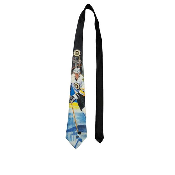 Ralph Marlin NHL Boston Bruins Hockey Player 1991 Novelty Vintage Necktie - Picture 2 of 7